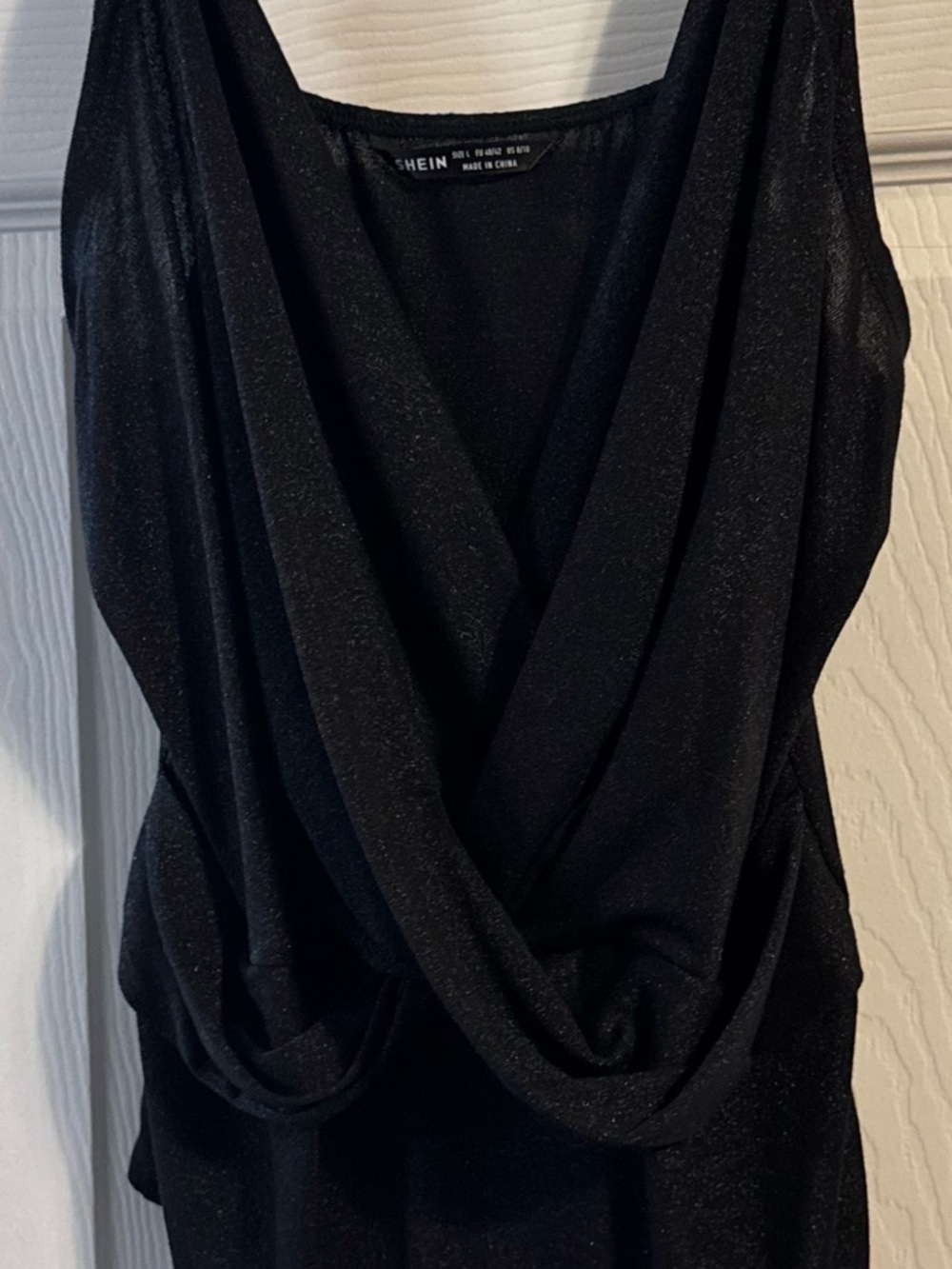 Black Draped Sleeveless Bodysuit - Women Tops